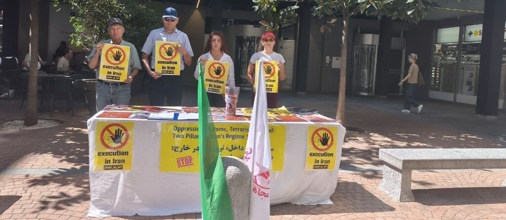 Infotisch in Lugano zur Verurteilung von Hinrichtungen und Repression im Iran